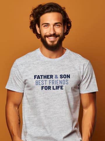 WOOOP Koszulka "Father and son best friends for life" w kolorze szarym