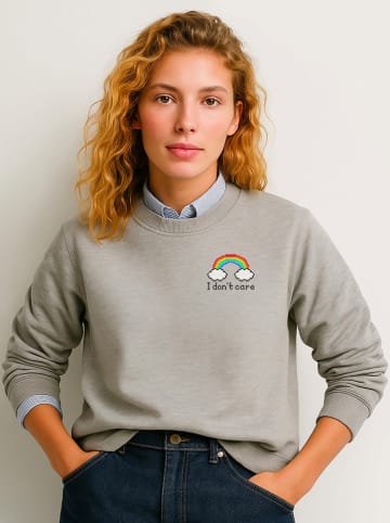 WOOOP Sweatshirt "Dont care" grijs