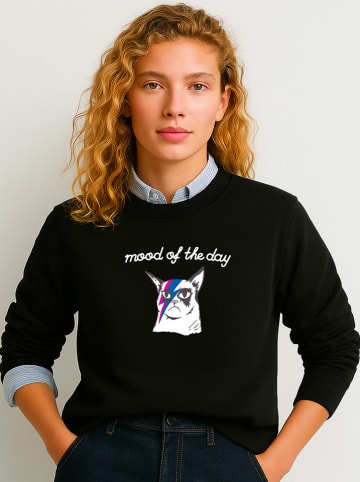 WOOOP Sweatshirt "Mood of the day" in Schwarz