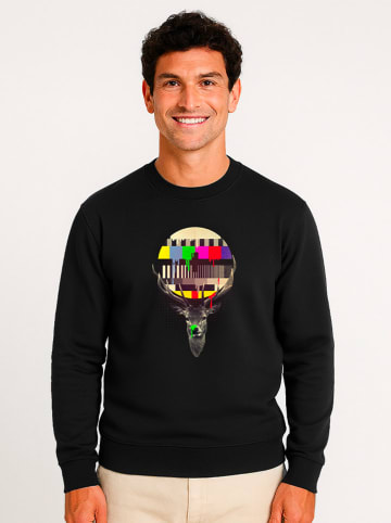 WOOOP Sweatshirt "No signal" in Schwarz/ Bunt