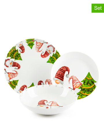 Trendy Kitchen by EXCÉLSA 12-delig tafelservies "Gnomo Freinds" wit