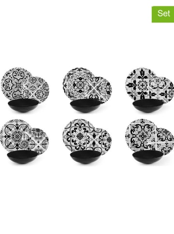 Trendy Kitchen by EXCÉLSA 18tlg. Tafelservice "Florence" in Schwarz/ Weiß