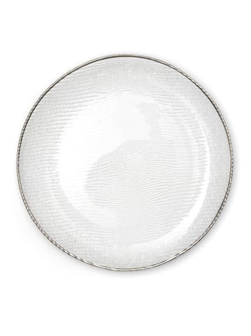 Trendy Kitchen by EXCÉLSA Servierteller "Platinum" in Transparent/ Silber - Ø 33,5 cm