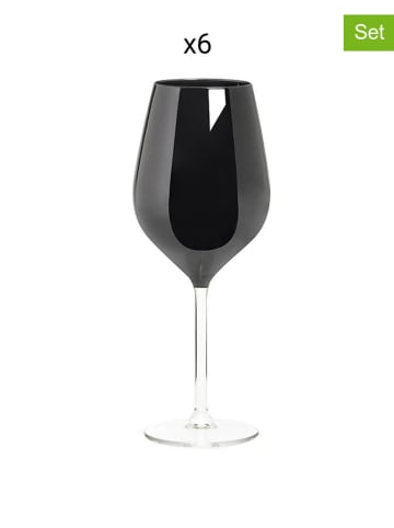 Trendy Kitchen by EXCÉLSA Kieliszki (6 szt.) "Noble" w kolorze czarnym do wina - 500 ml