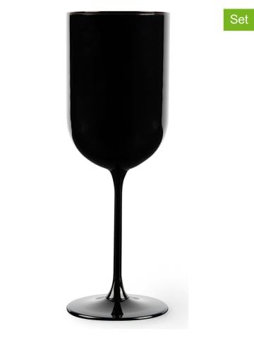 Trendy Kitchen by EXCÉLSA Kieliszki (6 szt.) "Nordic" w kolorze czarnym do wina - 410 ml