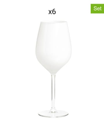 Trendy Kitchen by EXCÉLSA 6-delige set: wijnglazen "Noble" wit - 500 ml
