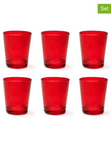 Trendy Kitchen by EXCÉLSA Szklanki (6 szt.) "Portofino" w kolorze czerwonym - 300 ml