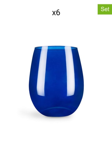 Trendy Kitchen by EXCÉLSA Szklanki (6 szt.) "Cobalto" w kolorze niebieskim - 390 ml