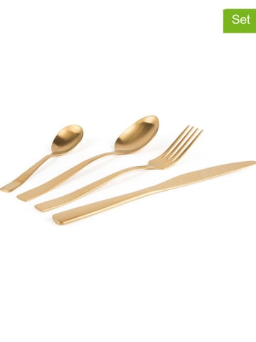 Trendy Kitchen by EXCÉLSA 16-częściowy zestaw sztućców w kolorze złotym