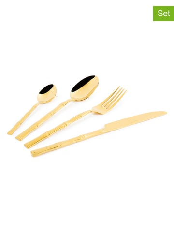 Trendy Kitchen by EXCÉLSA 24-delige bestekset "Bambu" goudkleurig