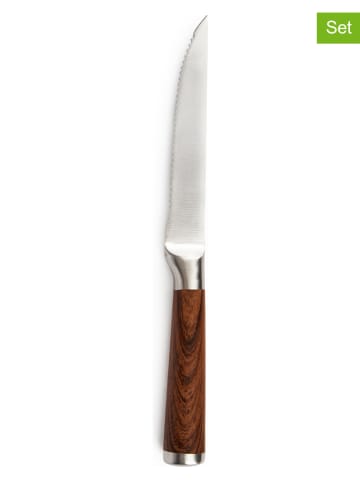 Trendy Kitchen by EXCÉLSA 4-delige set: steakmessen "Wood" lichtbruin - (L)23 cm