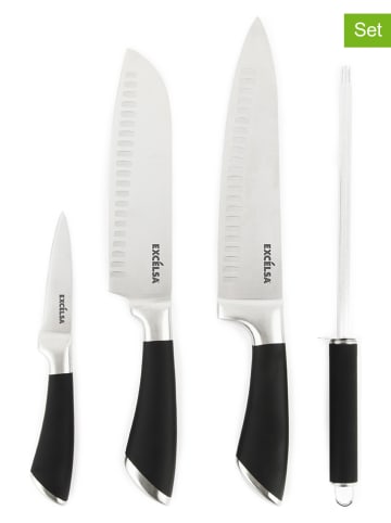 Trendy Kitchen by EXCÉLSA 4-delige set: keukenmessen "Soul Cook" zwart