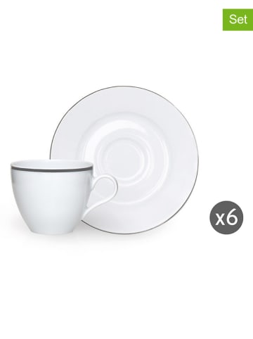 Trendy Kitchen by EXCÉLSA 6-delige set: koffiekoppen wit - 100 ml