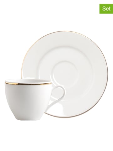 Trendy Kitchen by EXCÉLSA 6-częściowy zestaw "Gold" w kolorze białym do kawy