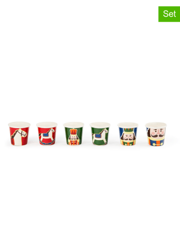 Trendy Kitchen by EXCÉLSA 6-delige set: koffiekoppen "Vintage Christmal" meerkleurig - 90 ml