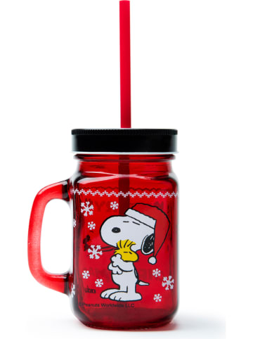 Trendy Kitchen by EXCÉLSA Szklanka "Peanuts" w kolorze czerwonym - 500 ml