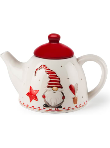 Trendy Kitchen by EXCÉLSA Imbryk "Gnomo" w kolorze biało-czerwonym - 600 ml