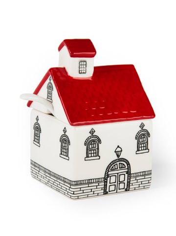 Trendy Kitchen by EXCÉLSA Suikerpot "Innsbruck" wit/rood - 150 ml