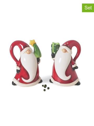 Trendy Kitchen by EXCÉLSA 2-delige set: zout- en peperstrooier rood/wit