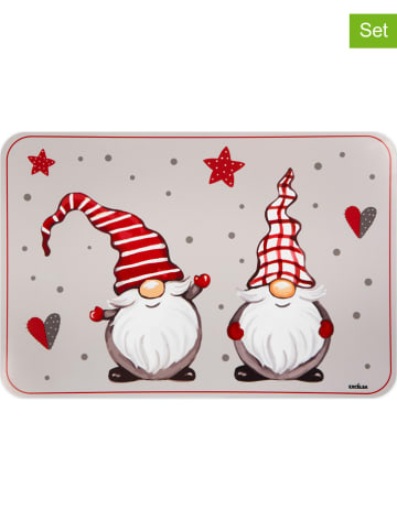 Trendy Kitchen by EXCÉLSA 6er-Set: Tischsets "Gnomo" in Creme/ Rot