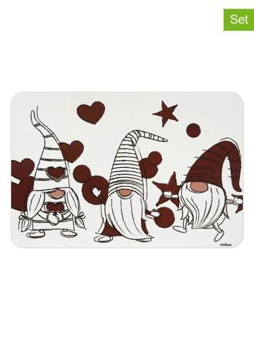 Trendy Kitchen by EXCÉLSA 6er-Set: Tischsets "Gnome Sweet Home" in Weiß/ Rot - (L)43 x (B)28,5 cm