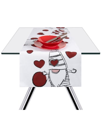 Trendy Kitchen by EXCÉLSA Bieżnik "Gnome" w kolorze biało-czerwonym - 140 x 45 cm