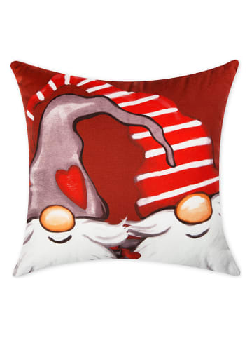 Trendy Kitchen by EXCÉLSA Poduszka "Gnomo" w kolorze czerwono-szarym - 45 x 45 cm