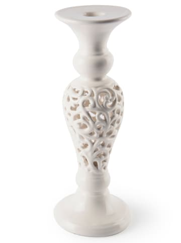 Trendy Kitchen by EXCÉLSA Świecznik w kolorze białym - wys. 25 x Ø 9,5 cm