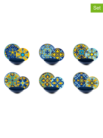 Trendy Kitchen by EXCÉLSA 18-delig tafelservies "Sofia" geel/blauw