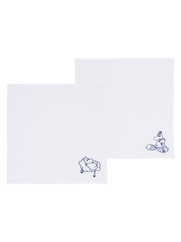 Moomin 2er-Set: Servietten ''Haru'' in Weiß/ Blau - (L)45 x (B)45 cm