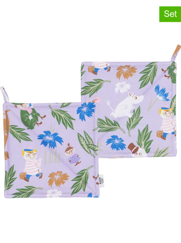 Moomin 2-delige set: pannenlappen "Moomin" paars - (L)22 x (B)22 cm