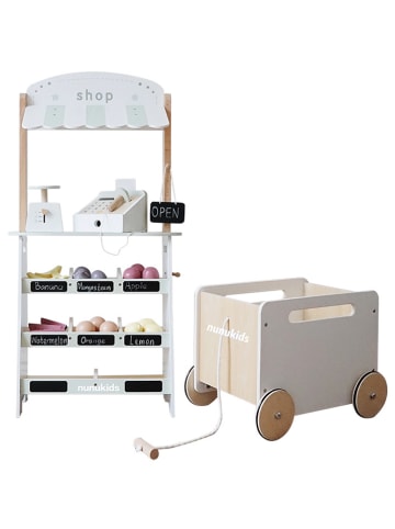 Techkidz Stoisko targowe z drewnianym wózkiem - 3+