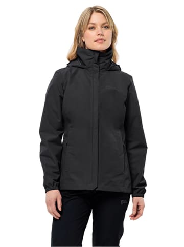 Jack Wolfskin Regenjacke "Stormy Point" in Schwarz