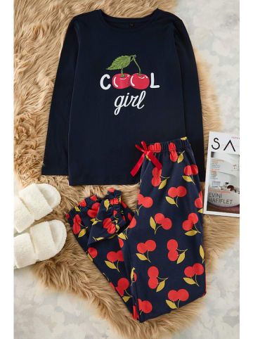 trendyol Pyjama in Dunkelblau/ Rot