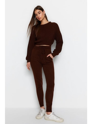 trendyol 2-delige outfit donkerbruin