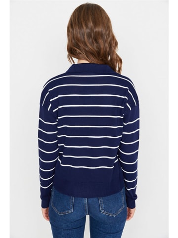 trendyol Trui donkerblauw/wit