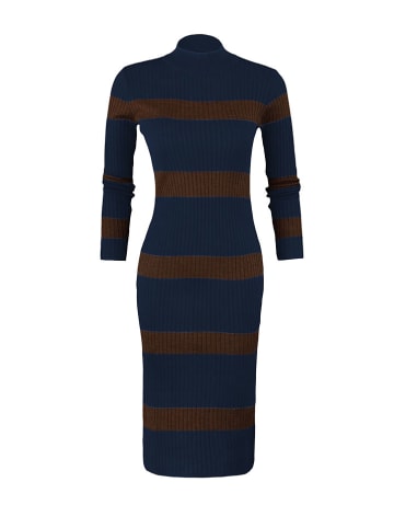 trendyol Strickkleid in Dunkelblau/ Braun