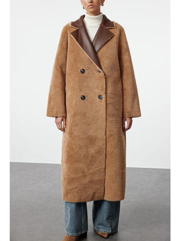 trendyol Omkeerbare tussenmantel donkerbruin/camel