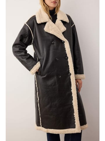 trendyol Kunstledermantel in Schwarz