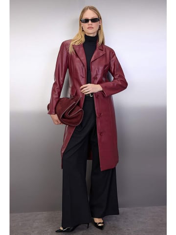 trendyol Kunstleren mantel bordeaux