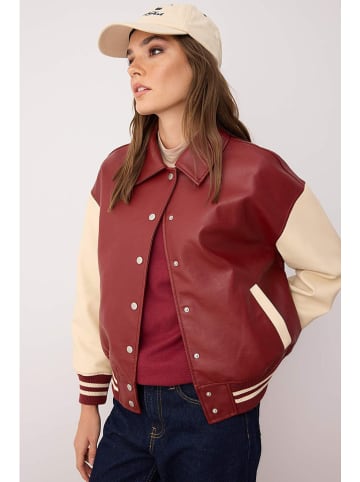 trendyol Kunstleren jas rood/beige