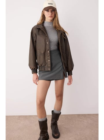 trendyol Kunstlederjacke in Dunkelbraun