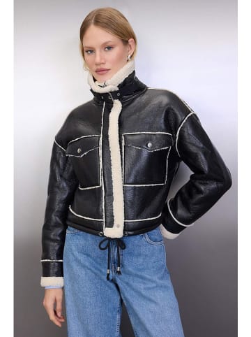 trendyol Winterjas zwart/crème