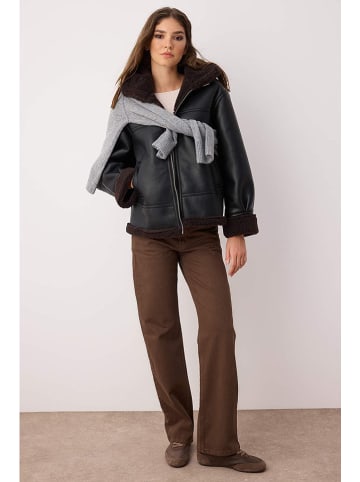 trendyol Kunstlederjacke in Schwarz