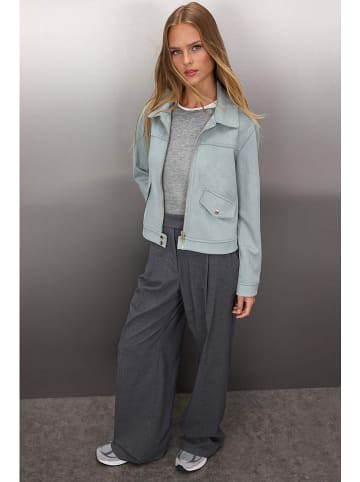 trendyol Kunstlederjacke in Hellblau