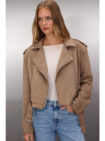 trendyol Kunstlederjacke in Hellbraun