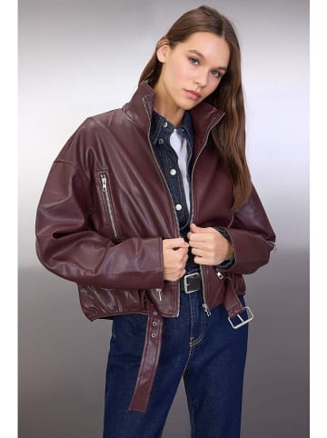 trendyol Kunstlederjacke in Bordeaux