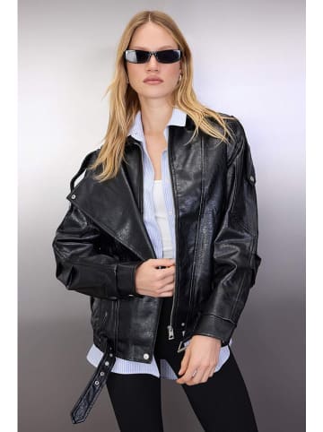 trendyol Kunstleren jas zwart