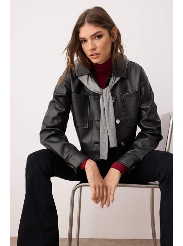 trendyol Kunstlederjacke in Schwarz