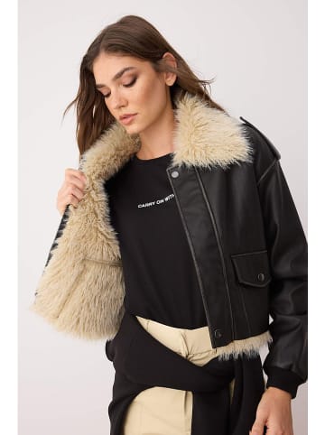 trendyol Blousejas zwart/beige